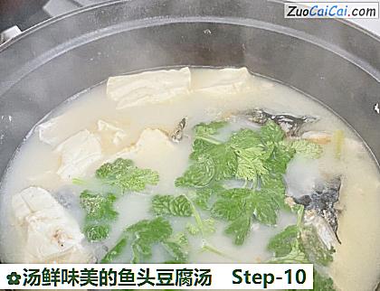汤鲜味美的鱼头豆腐汤做法第十步骤