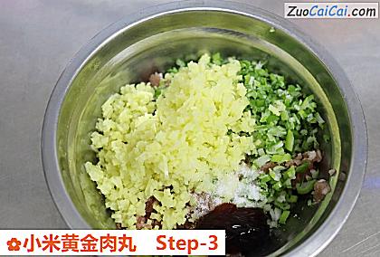 小米黄金肉丸做法第三步骤