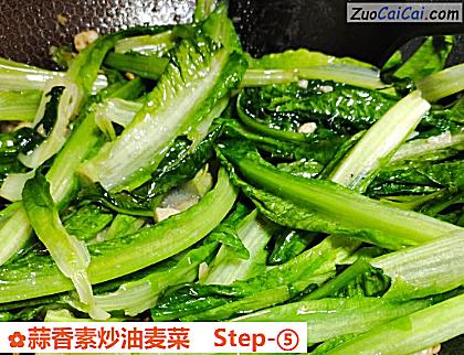蒜香素炒油麦菜做法第五步骤