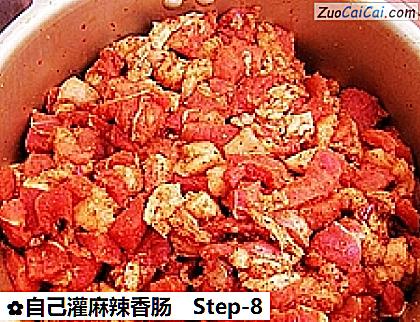 自己灌麻辣香肠做法第八步骤