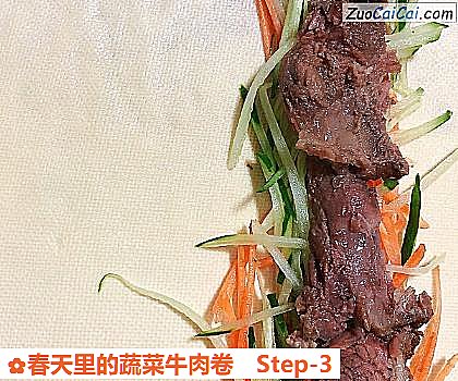春天里的蔬菜牛肉卷做法第三步骤
