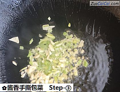 酱香手撕包菜做法第三步骤