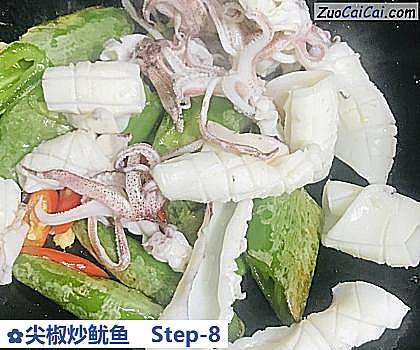 尖椒炒鱿鱼做法第八步骤