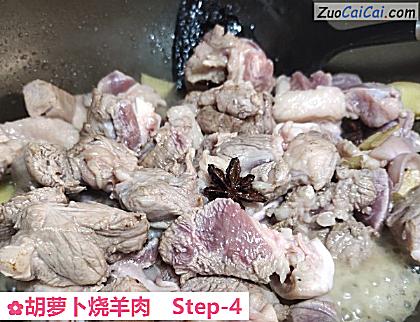 胡萝卜烧羊肉做法第四步骤