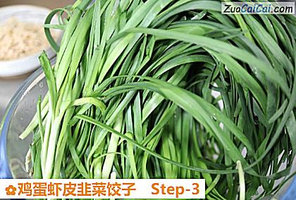 鸡蛋虾皮韭菜饺子做法第三步骤