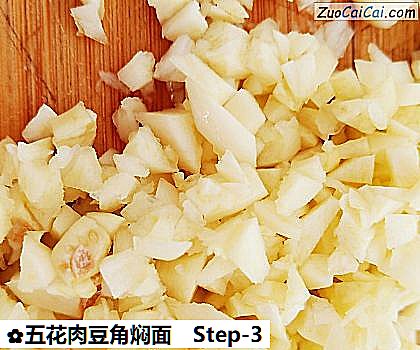 五花肉豆角焖面做法第三步骤