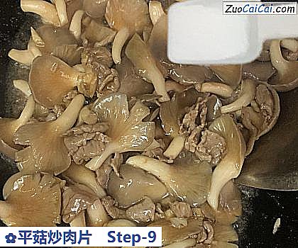 平菇炒肉片做法第九步骤