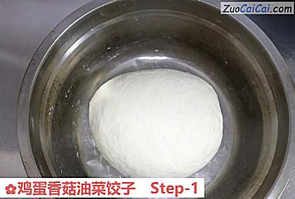 鸡蛋香菇油菜饺子做法第一步骤