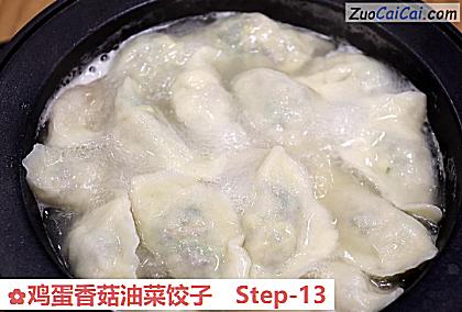 鸡蛋香菇油菜饺子做法第十三步骤