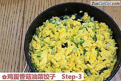 鸡蛋香菇油菜饺子做法第三步骤