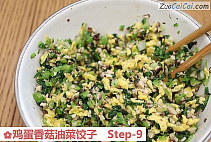 鸡蛋香菇油菜饺子做法第九步骤