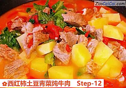 西红柿土豆青菜炖牛肉做法第十二步骤