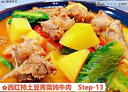 西红柿土豆青菜炖牛肉做法第十三步骤