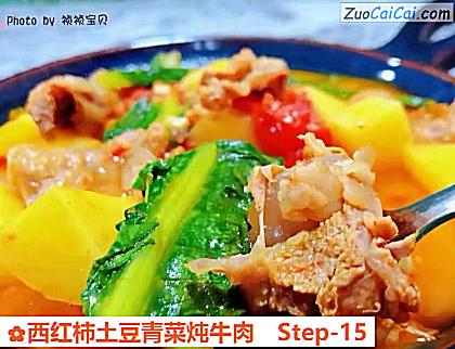 西红柿土豆青菜炖牛肉做法第十五步骤
