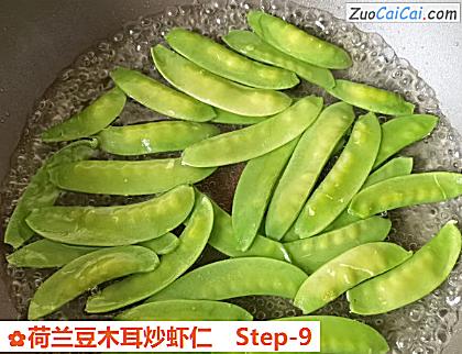 荷兰豆木耳炒虾仁做法第九步骤