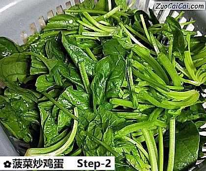 菠菜炒鸡蛋做法第二步骤