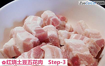 红烧土豆五花肉做法第三步骤