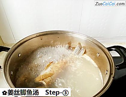 姜丝鲫鱼汤做法第三步骤