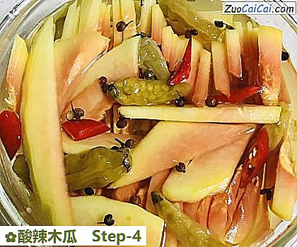 酸辣木瓜做法第四步骤