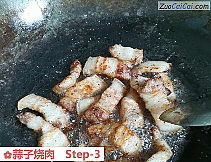 蒜子烧肉做法第三步骤