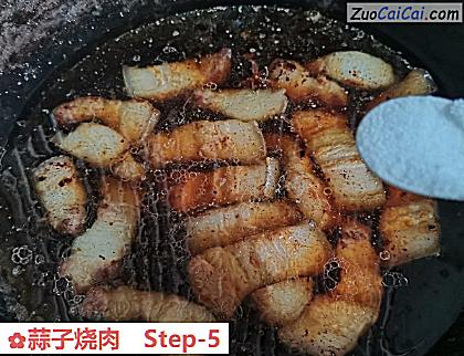 蒜子烧肉做法第五步骤