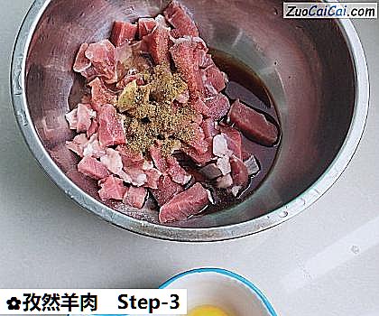 孜然羊肉做法第三步骤