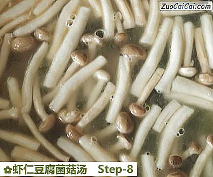 虾仁豆腐菌菇汤做法第八步骤