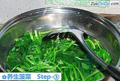 养生菠菜做法第三步骤