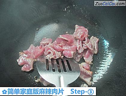 简单家庭版麻辣肉片做法第三步骤