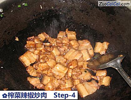 榨菜辣椒炒肉做法第四步骤