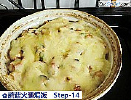 蘑菇火腿焗饭做法第十四步骤