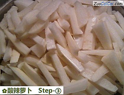 酸辣萝卜做法第三步骤