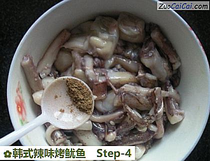 韩式辣味烤鱿鱼做法第四步骤