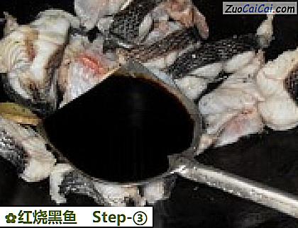 红烧黑鱼做法第三步骤