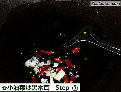 小油菜炒黑木耳做法第三步骤