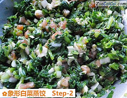象形白菜蒸饺做法第二步骤