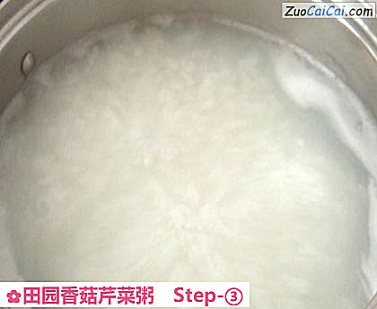 田园香菇芹菜粥做法第三步骤