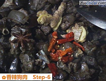 香辣狗肉做法第六步骤