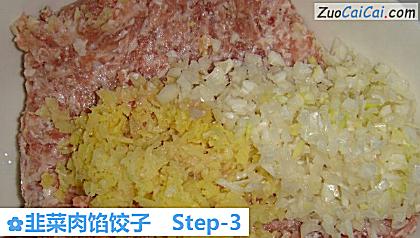 韭菜肉馅饺子做法第三步骤