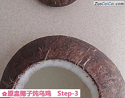 原盅椰子炖乌鸡做法第三步骤