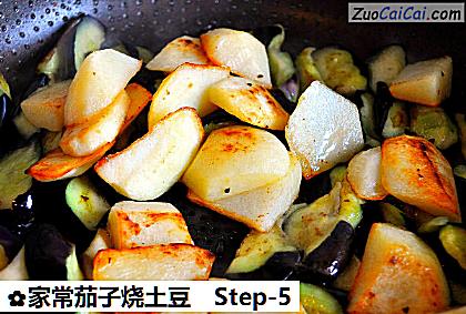 家常茄子烧土豆做法第五步骤