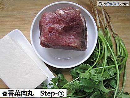 香菜肉丸做法第一步骤