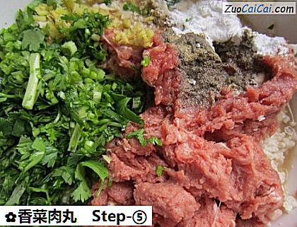 香菜肉丸做法第五步骤