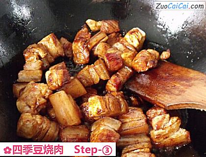 四季豆烧肉做法第三步骤