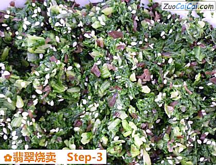 翡翠烧卖做法第三步骤