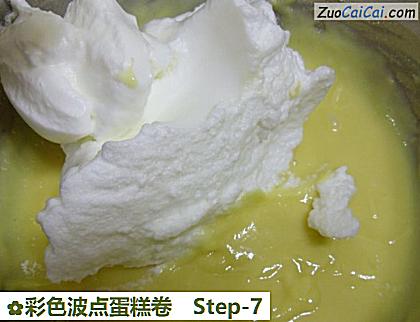 彩色波点蛋糕卷做法第七步骤