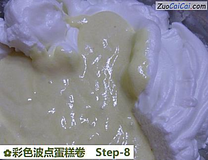 彩色波点蛋糕卷做法第八步骤