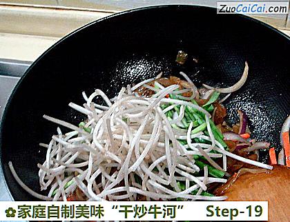 家庭自制美味“干炒牛河”做法第十九步骤