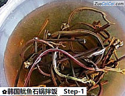 韩国鱿鱼石锅拌饭做法第一步骤