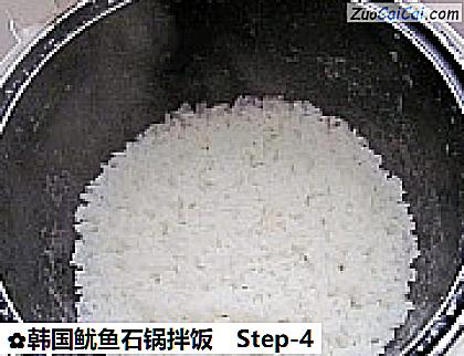 韩国鱿鱼石锅拌饭做法第四步骤